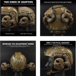 Tactical Multi-Angle Rotation Helmet Rail Adapter OD